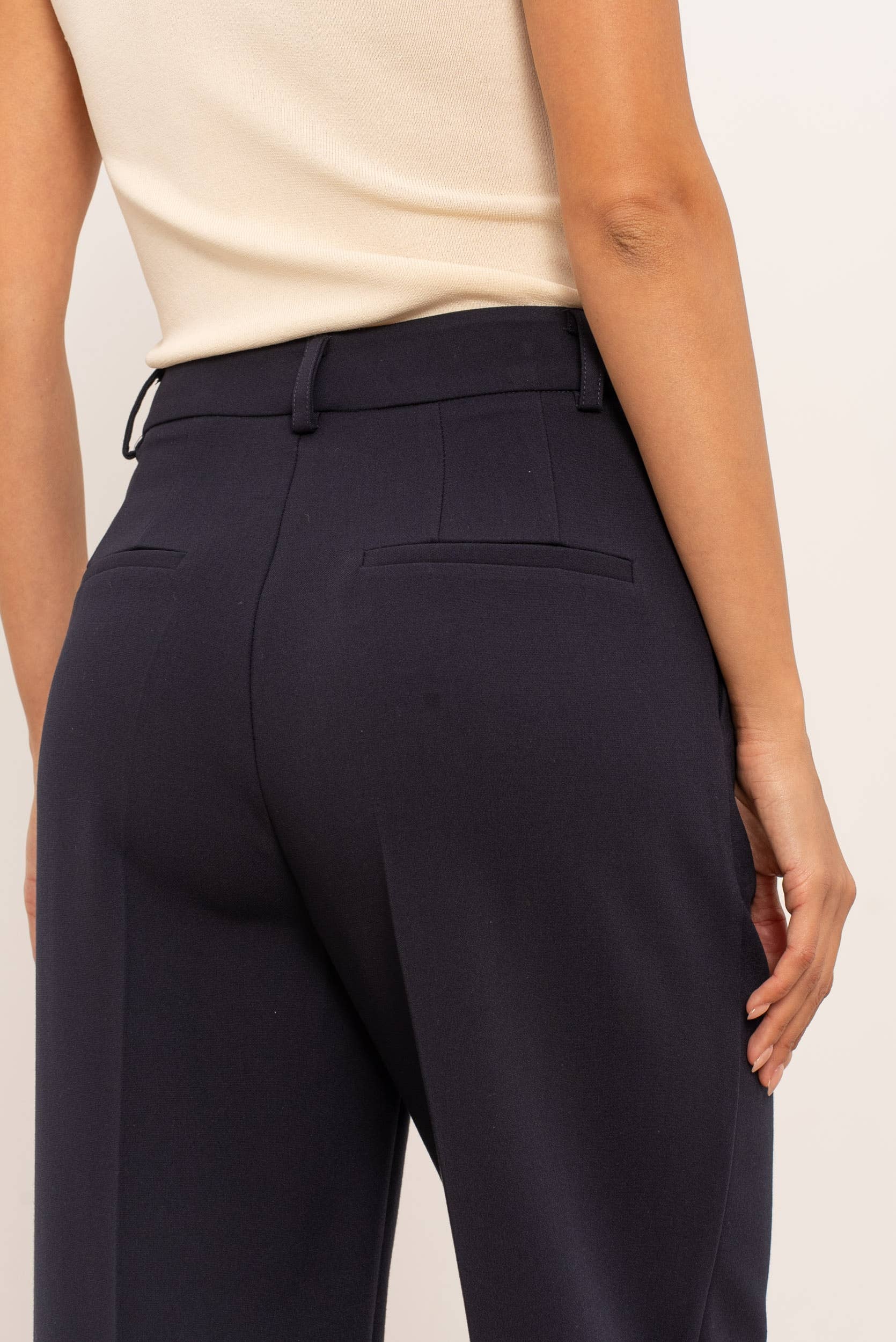 Hoge taille wijde lange pantalon