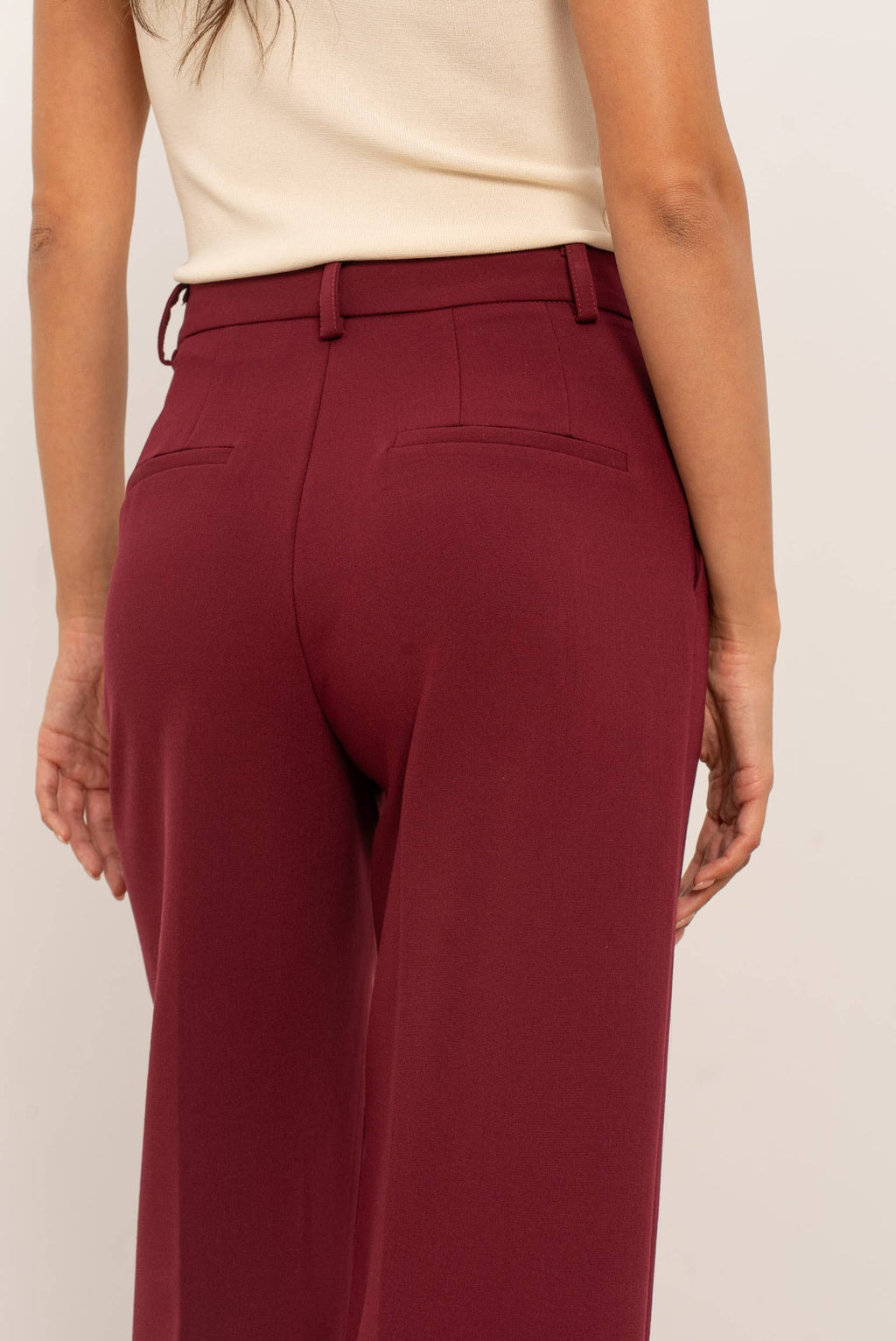 Hoge taille wijde lange pantalon