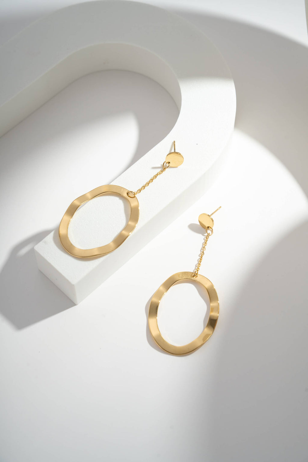 Oorbellen roestvrij staal Fijne Ketting en Cirkel