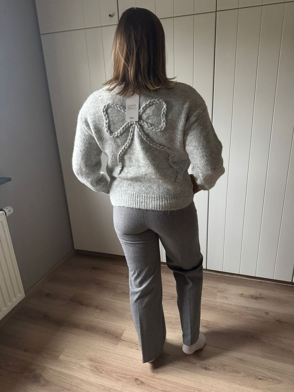 Gekleden broek grijs (vissengraad)