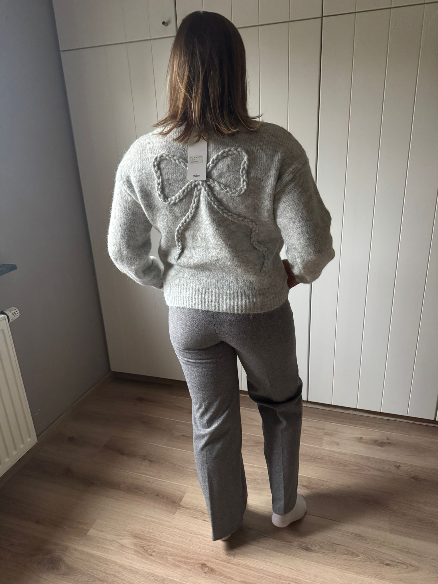 Gekleden broek grijs (vissengraad)