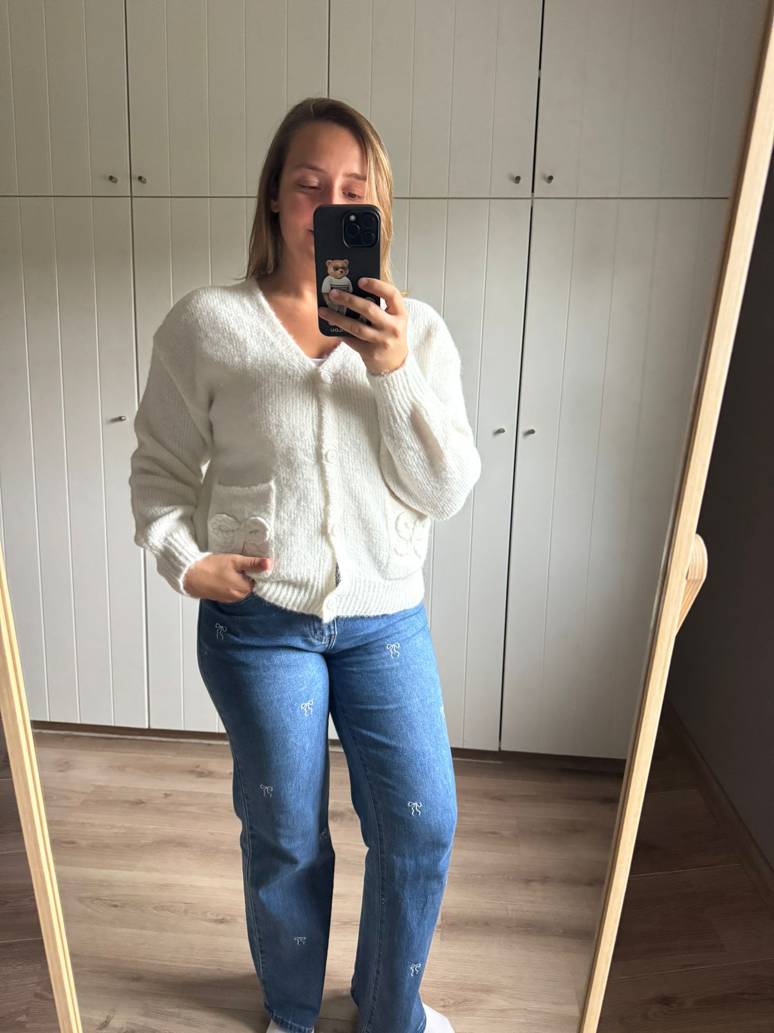 Jeans met strikjesprint