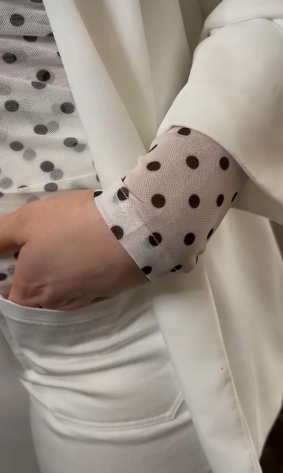 Polkadot longsleeve white