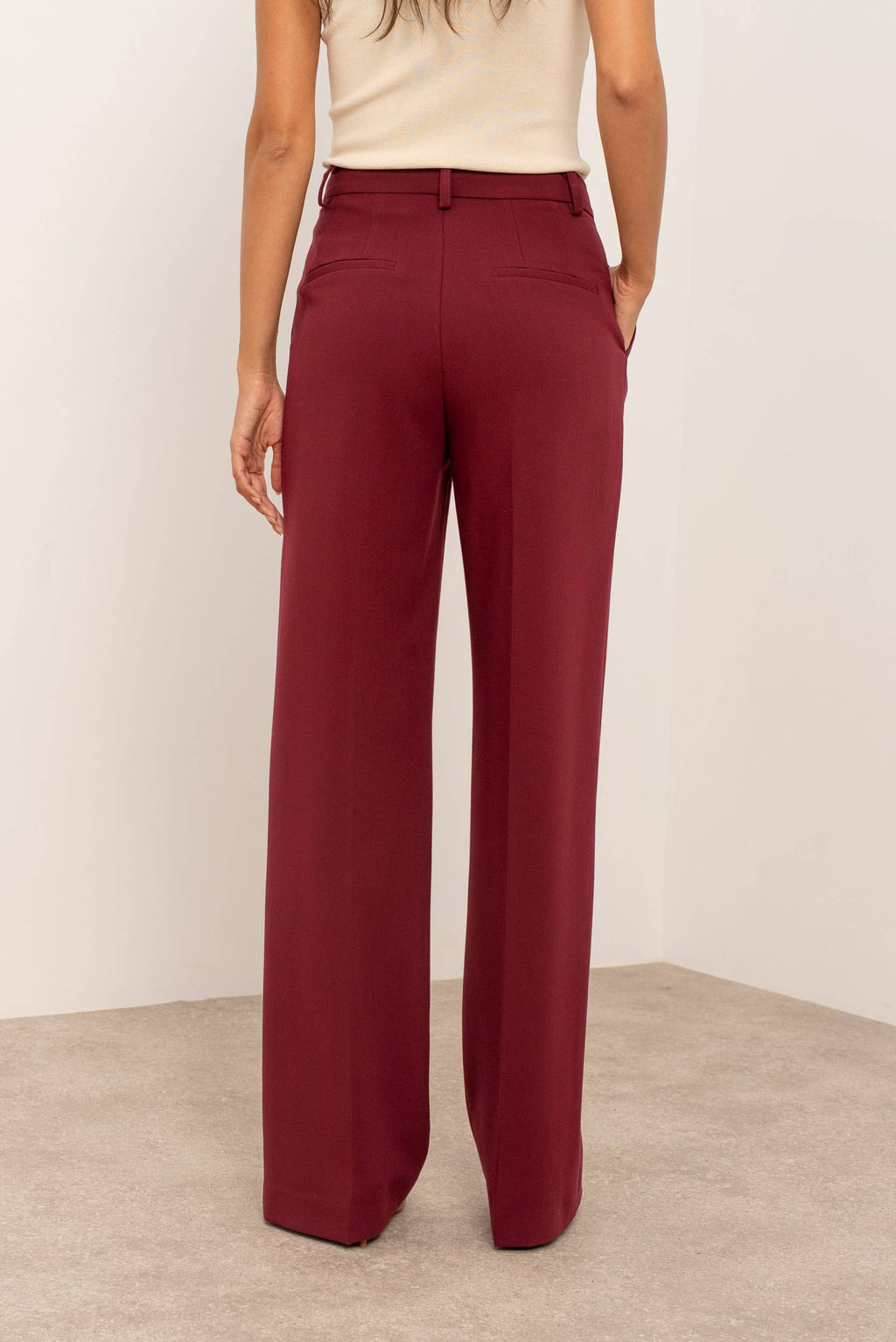 Hoge taille wijde lange pantalon
